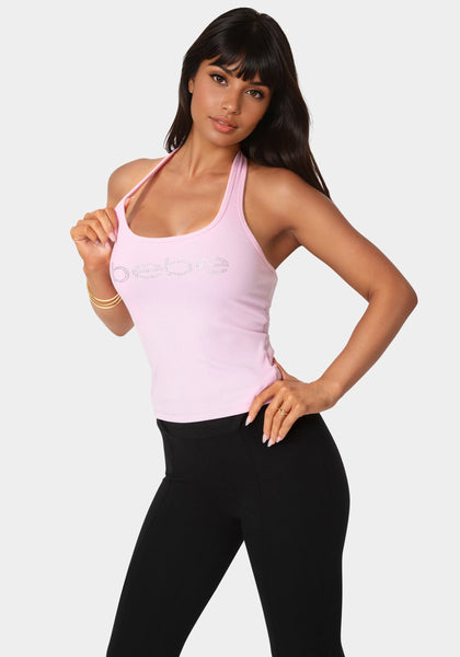 Bebe Logo Halter Neck Rib Tank – bebe
