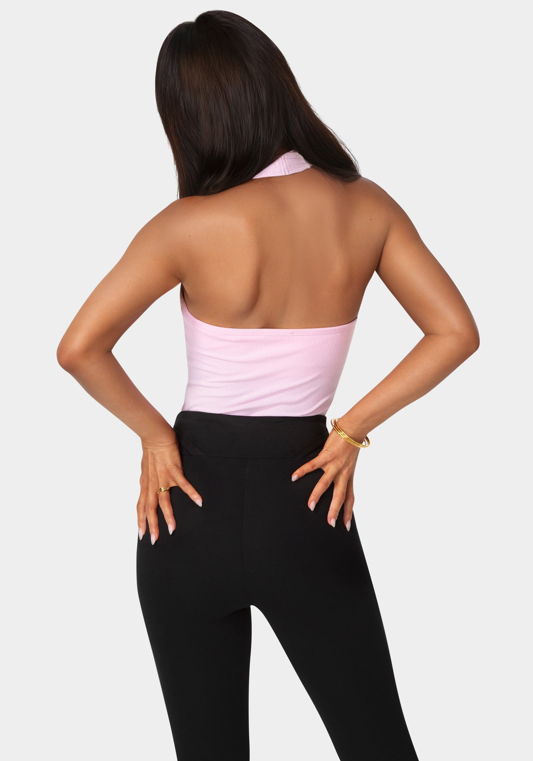 Bebe Logo Halter Neck Rib Tank – bebe