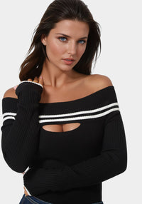 Other View-Off Shoulder Sweater-Black