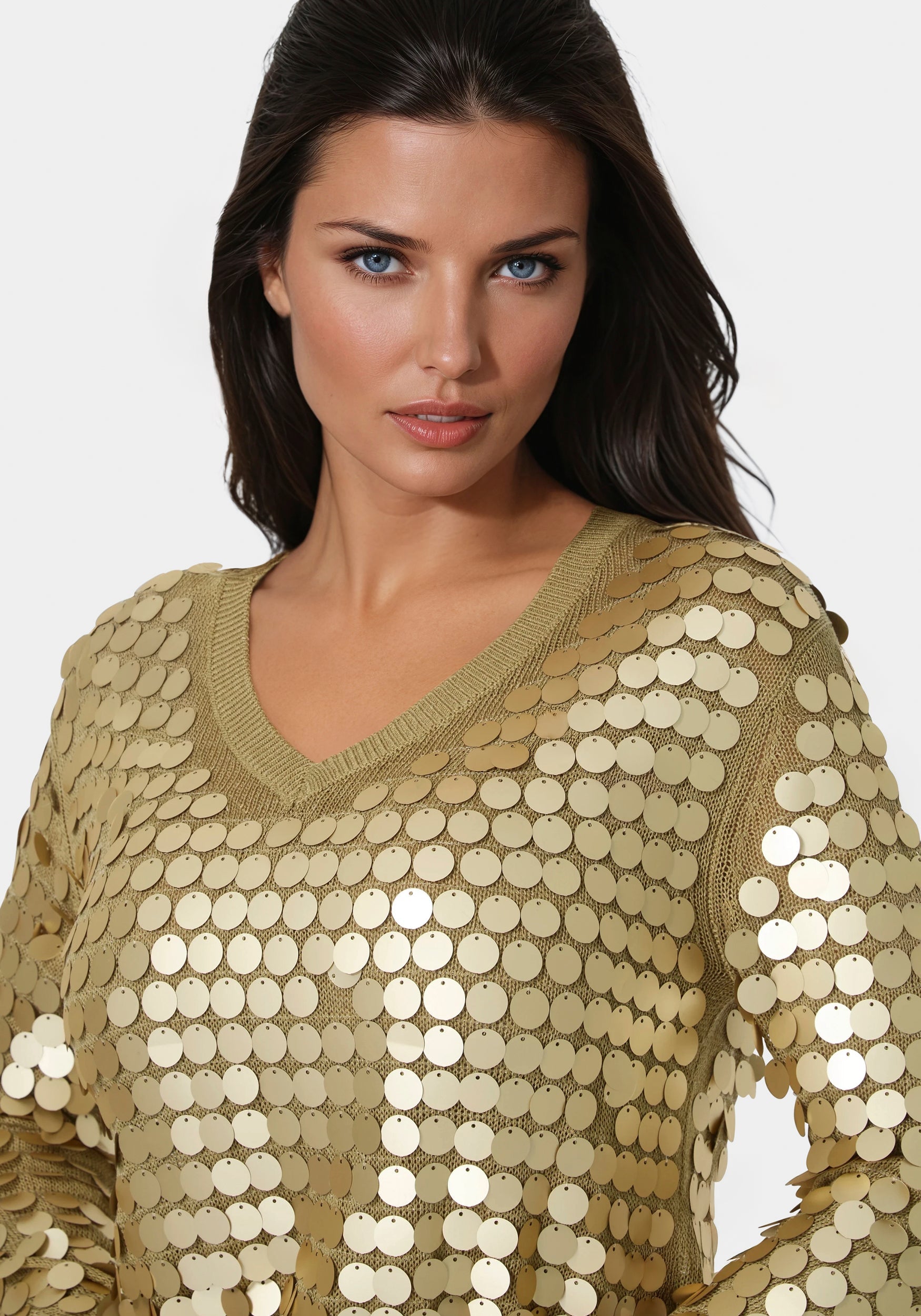 gold sequin sweater dress KARISHMA KNIT DRESS