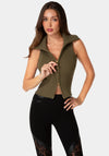 Sleeveless Zip Up Sweater