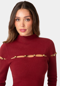 Other View-GOLD BEADED SWEATER-BERRY BLUSH
