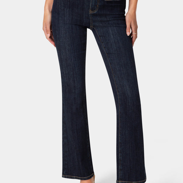 Front View-MINI BOOTCUT DENIM-RAW INDIGO WASH