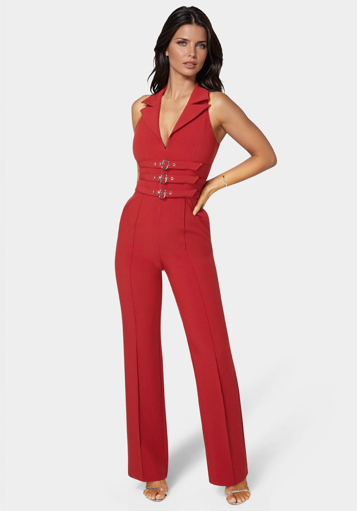 Belted Straight Leg Jumpsuit