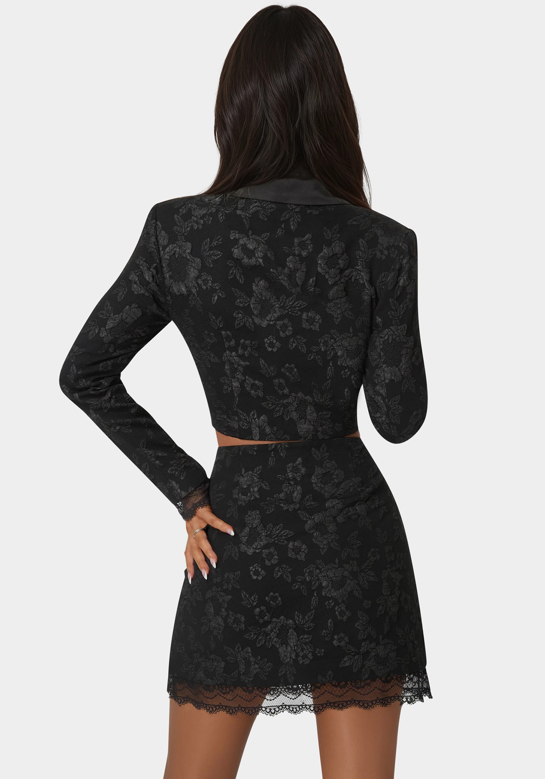 Tailored Floral Jacquard Blazer