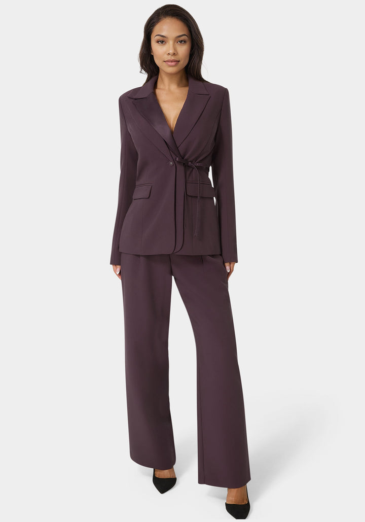 Detail View-Tailored Double Collar Blazer-Coco Bordeaux