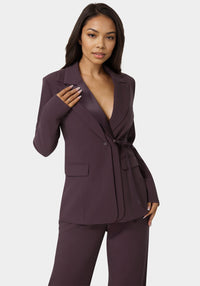 Side View-Tailored Double Collar Blazer-Coco Bordeaux