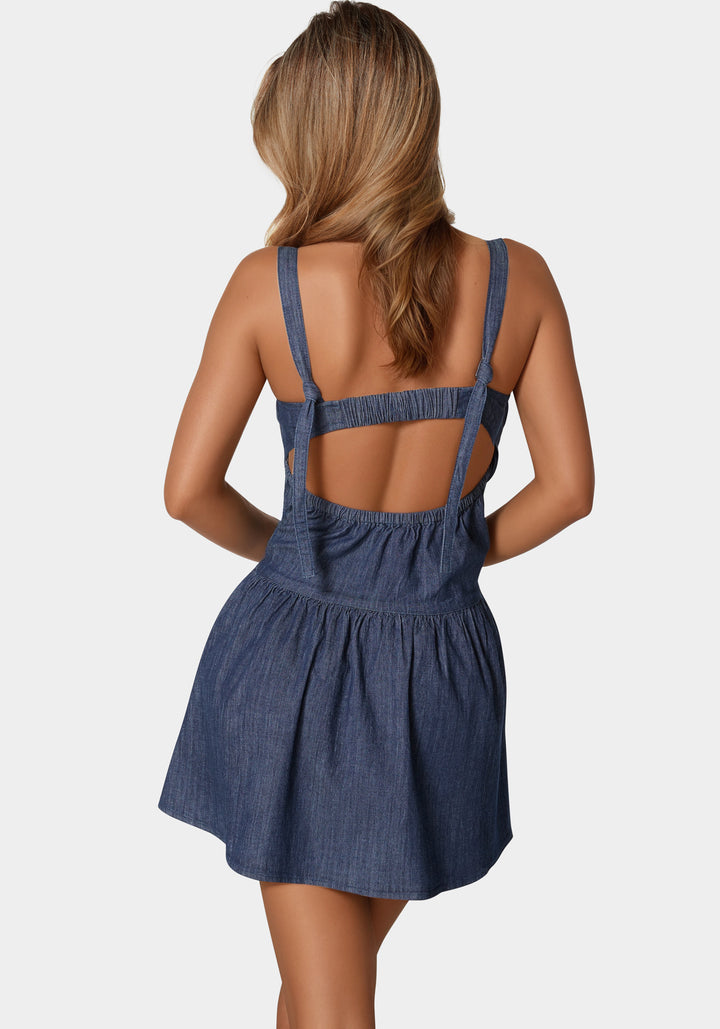 Open Back Denim Dress – bebe