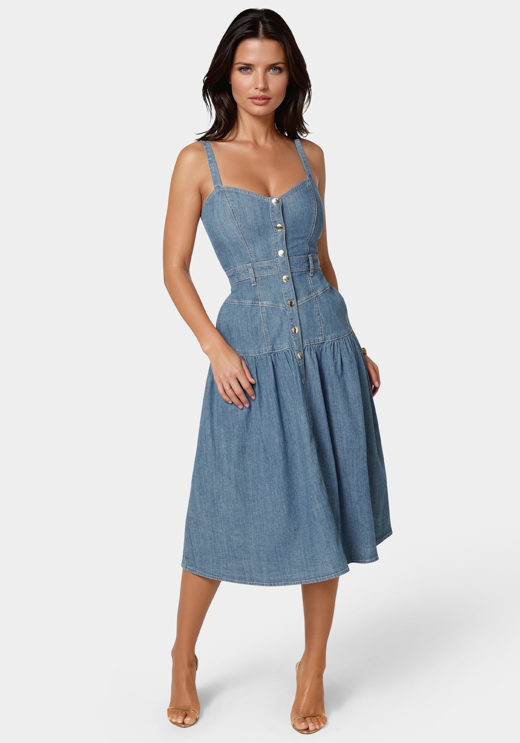 ワンピース her lip to Marseille Belted Denim Dress Her lip to - herlipto Marseille Belted Denim Dressの通販 by