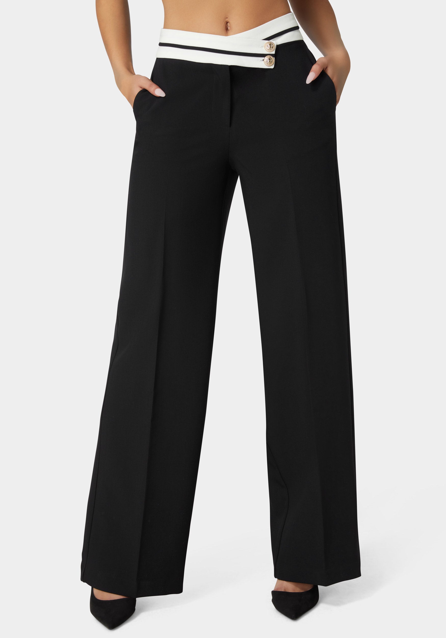 High Waist Palazzo Leg Pant | bebe