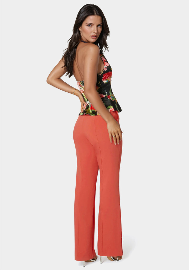 High Waist Tailored Straight Leg Pant