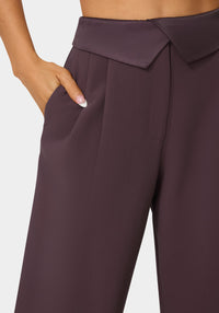 Other View-Tailored Foldover Waistband Wide Leg Pant-Coco Bordeaux