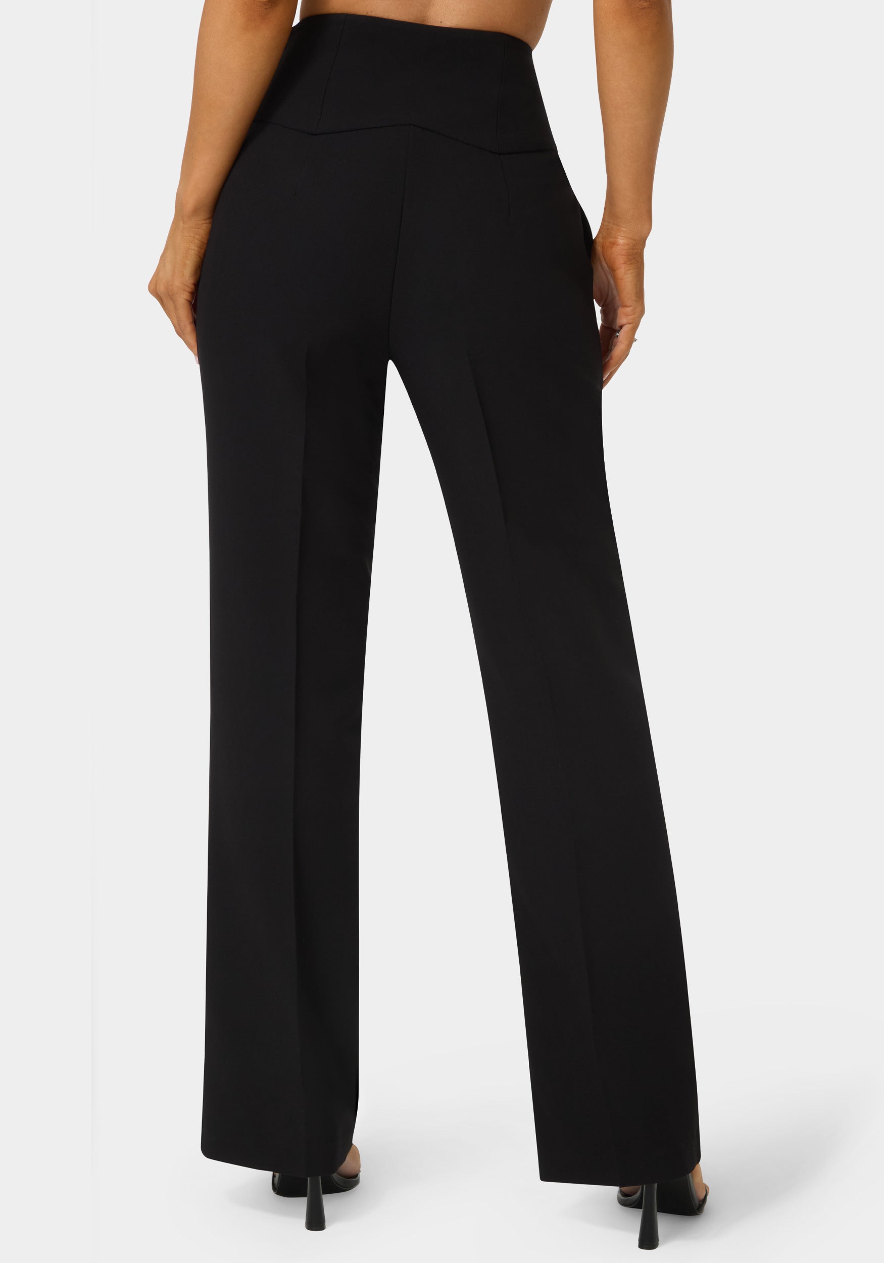 Other View-High Waist Straight Leg Pant-BLACK
