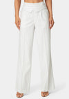 Tailored Pinstripe Straight Wide Leg Pant