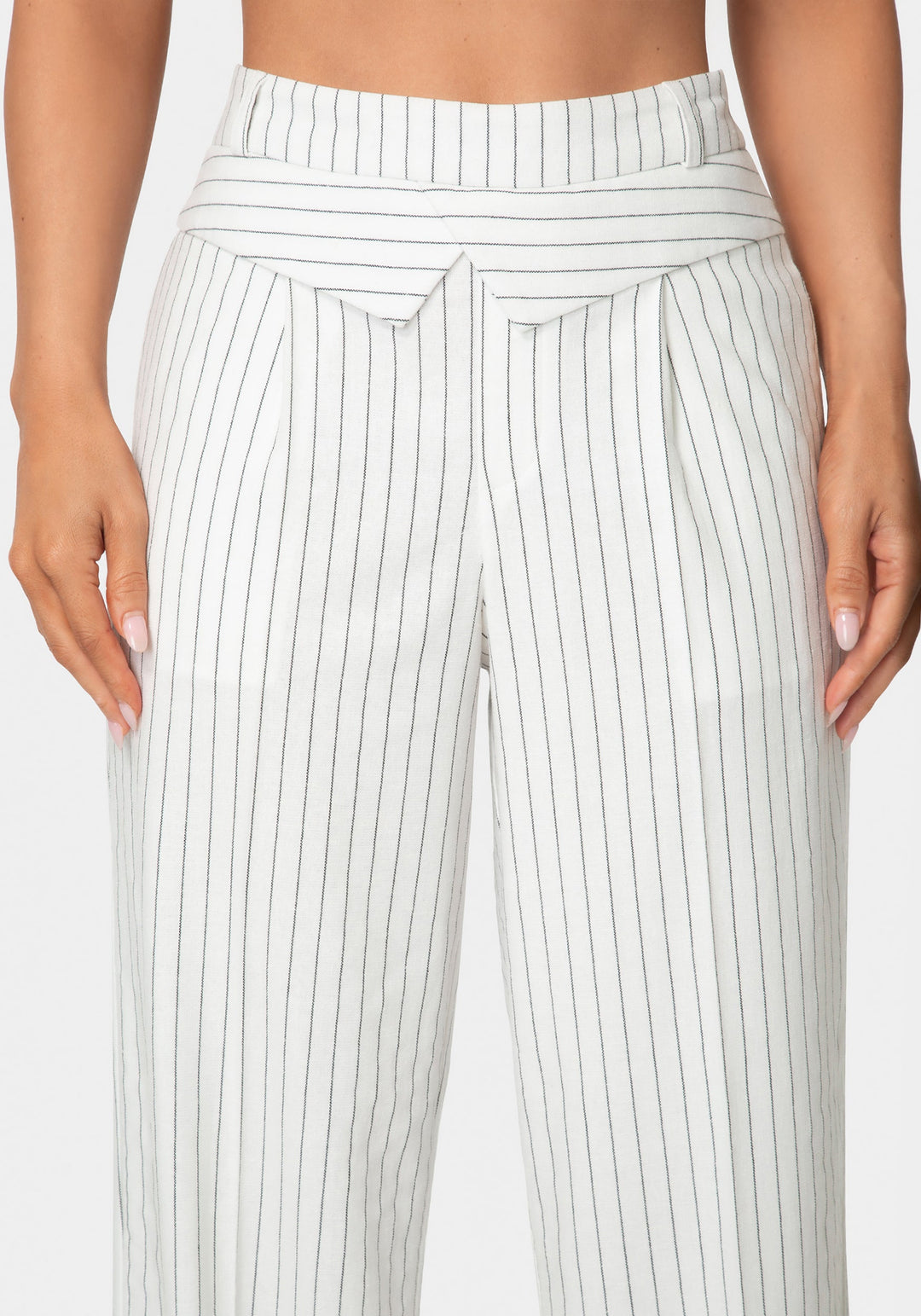 Other View-Tailored Pinstripe Straight Wide Leg Pant-White Alyssum Pinstripe