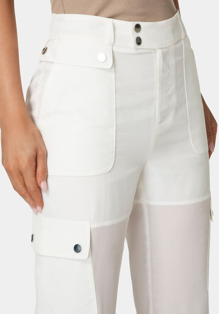 Side View-Cargo Jogger Pant-White Alyssum