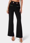 High Waist Gold Eyelet Straight Leg Pants