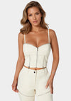 Zipper Detail Corset Top
