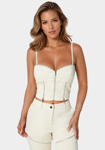 Zipper Detail Corset Top