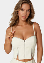Zipper Detail Corset Top