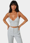 Glittery Rhinestone Chain Fitted Top
