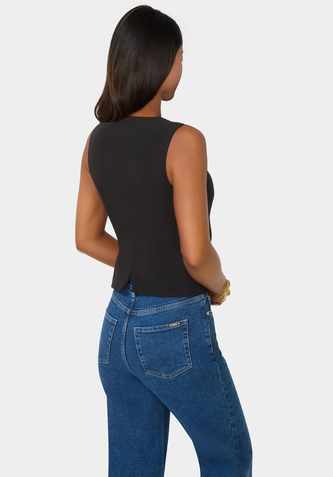 Back View-Fitted Vest-BLACK