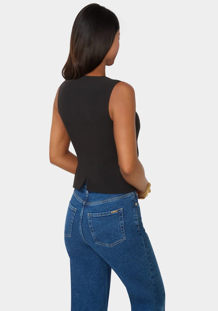 Back View-Fitted Vest-BLACK
