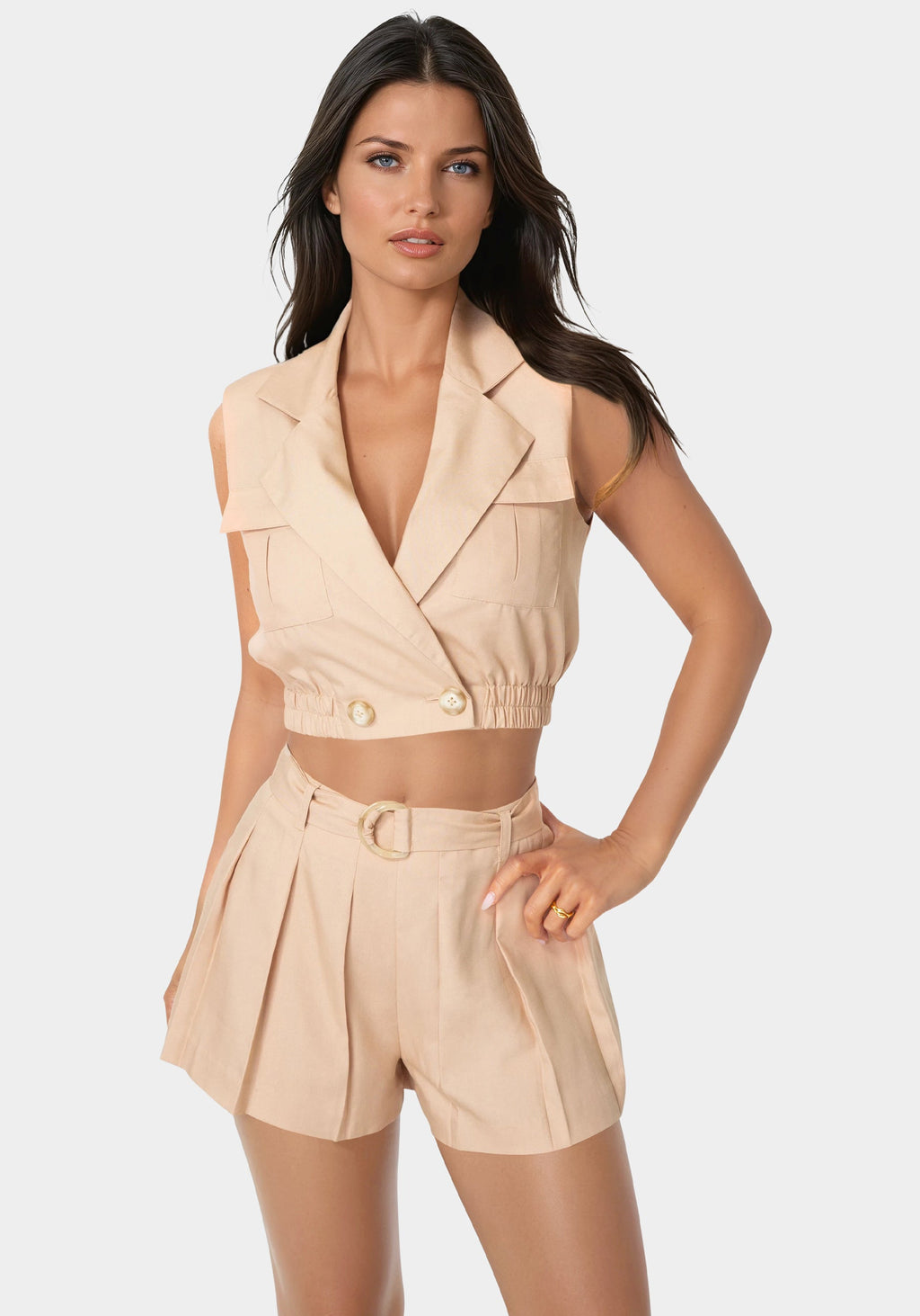 High Waist Pleated Short