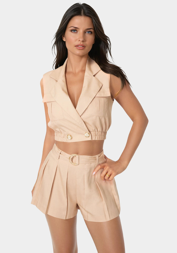 High Waist Pleated Short