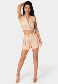 High Waist Pleated Short