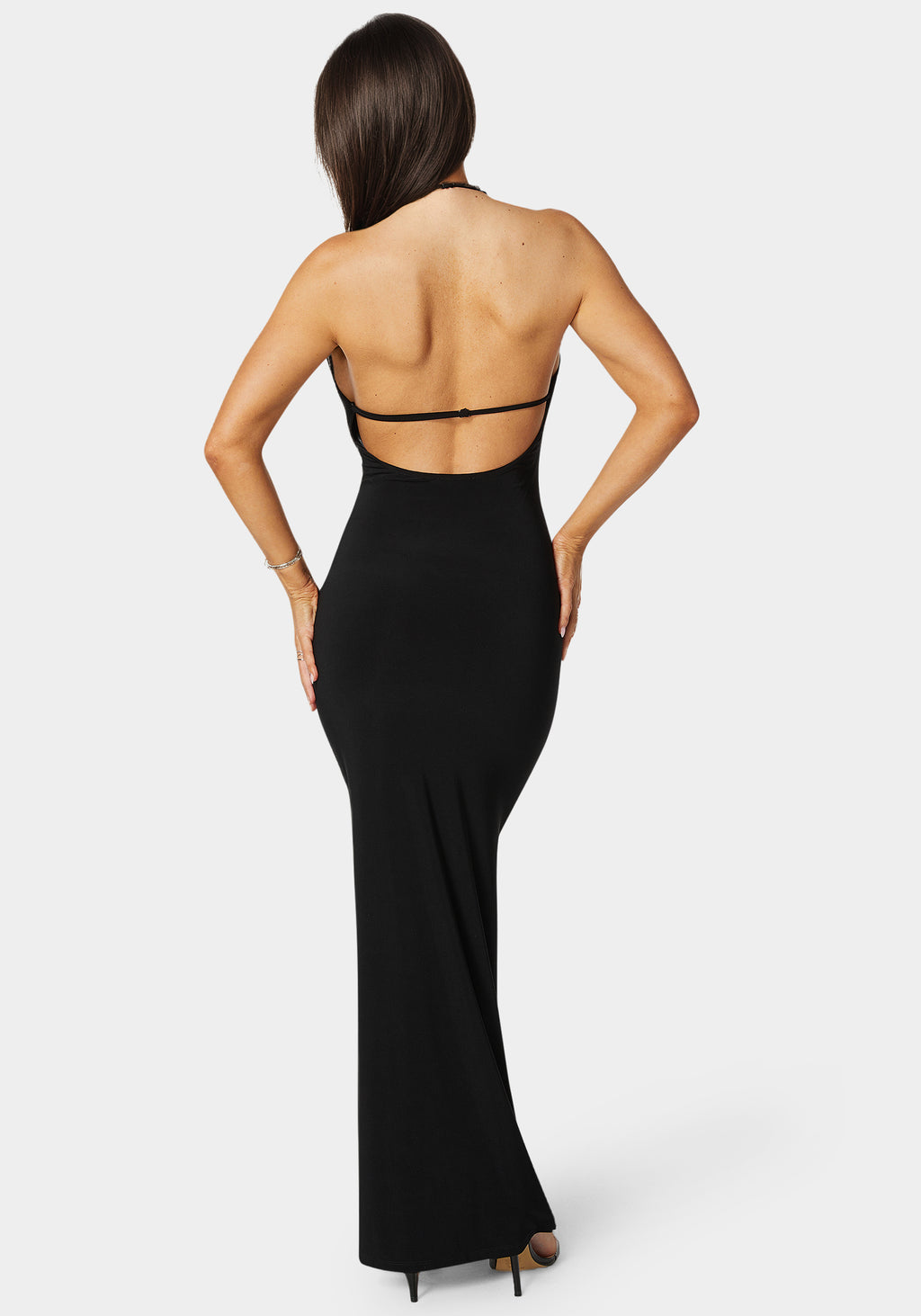plunge cowl neck floor length dress in black Mariposa Plunge Cowl Neck Floor Length Dress in Black