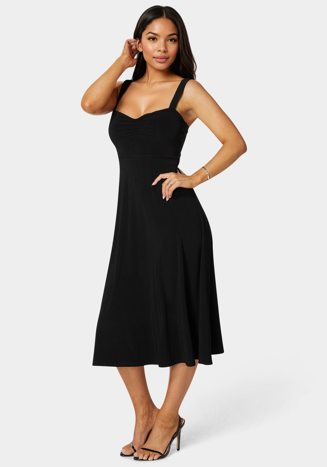 Sweetheart Fit & Flare Midi Dress bebe Sweetheart Fit & Flare Midi Dress bebe
