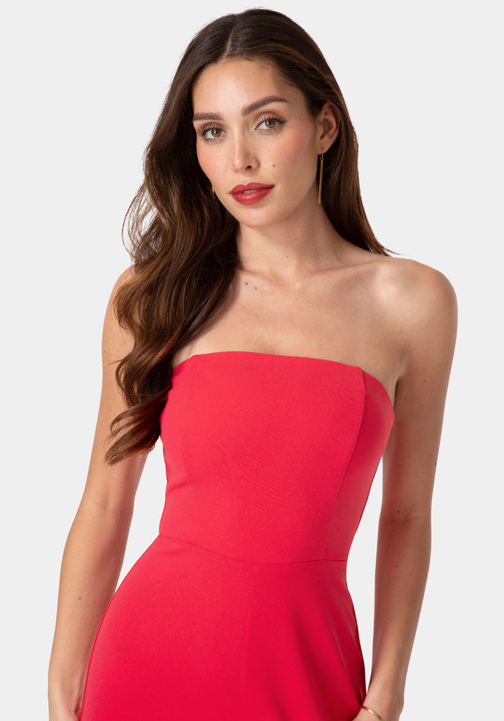 Other View-Strapless A-Line Jumpsuit-Fuchsia
