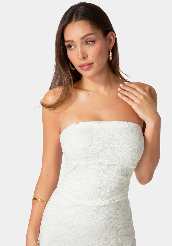 Other View-Lace Strapless Tube Maxi Dress-Ivory