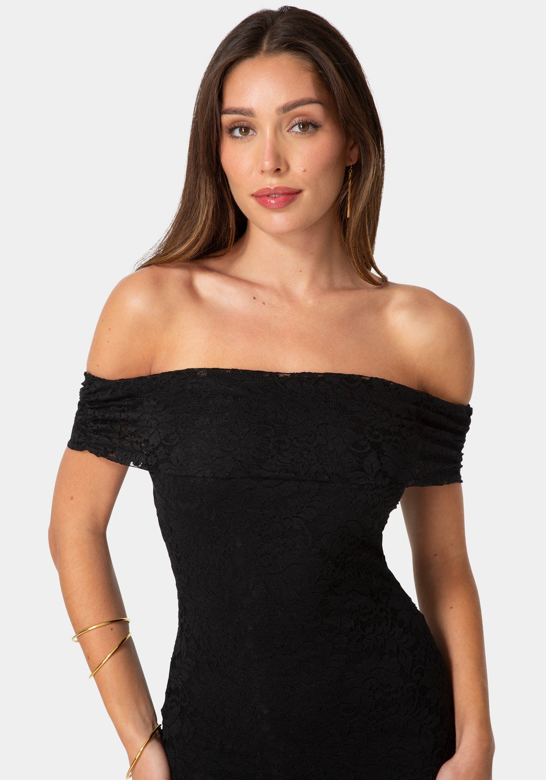 Other View-Lace Off Shoulder Maxi Dress-Black