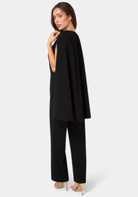 Back View-Cape Jumpsuit-Black