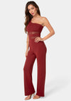 One Shoulder Jumpsuit with Mesh Waist