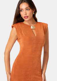 Other View-KEYHOLE LONG SLEEVE MAXI DRESS-Copper