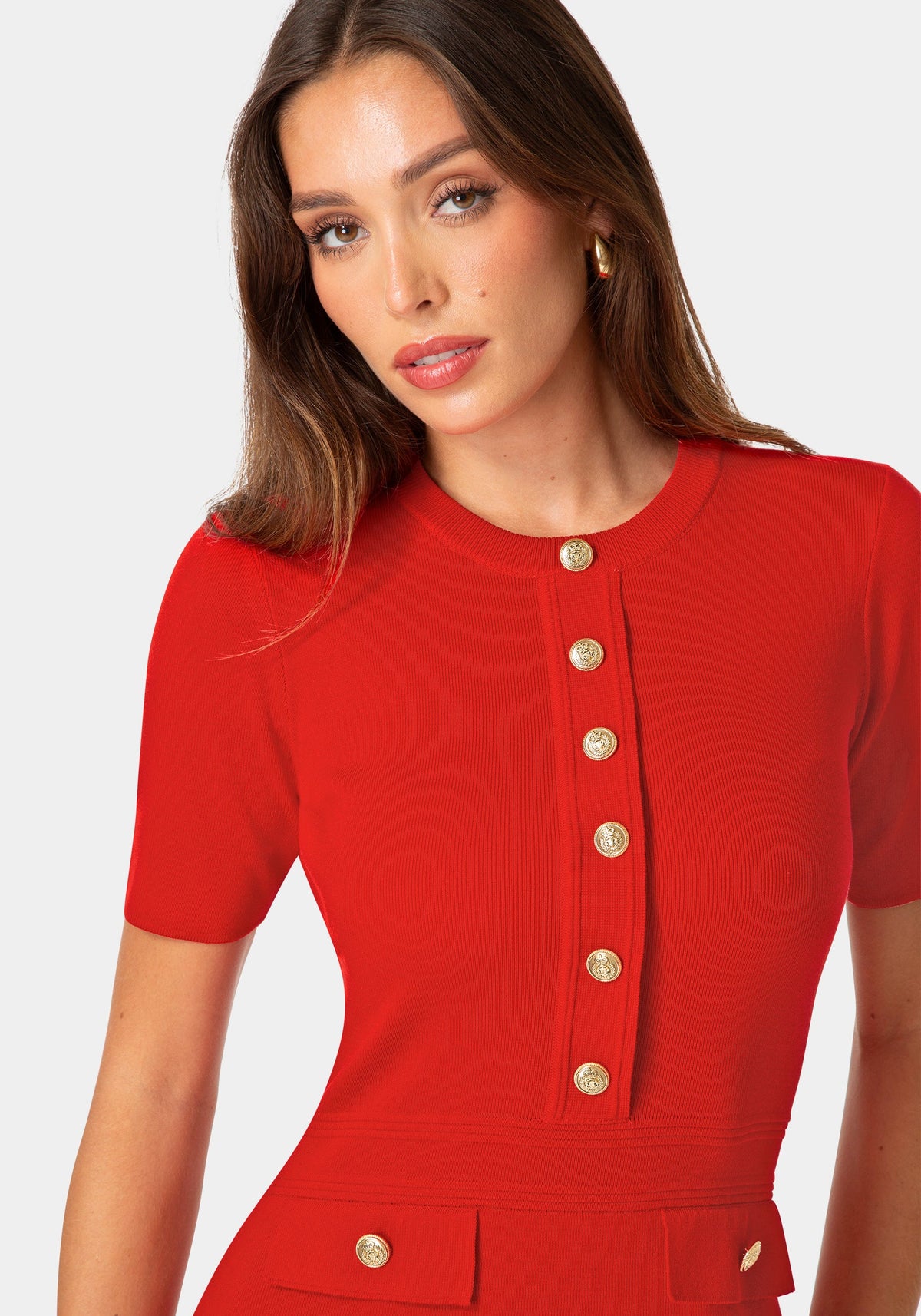 Other View-BUTTON DOWN SHORT SLEEVE DRESS-RED