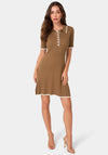Color Block Sweater Short Sleeve Dress