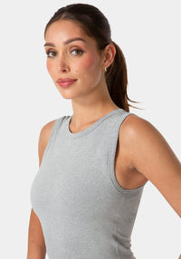 Other View-DOUBLE FRONT SEAMLESS TANK WITH FOIL LOGO-HEATHER GREY