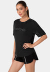 Curved Hem Tee W Puff Paint Logo