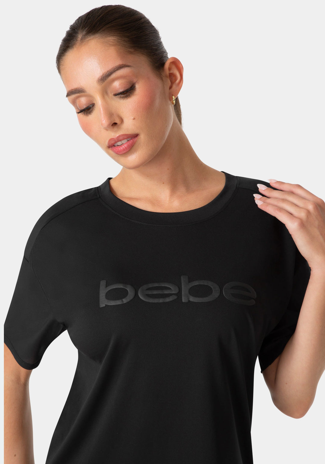 Other View-CURVED HEM TEE W PUFF PAINT LOGO-BLACK