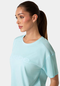 Other View-CURVED HEM TEE W PUFF PAINT LOGO-POWDER BLUE