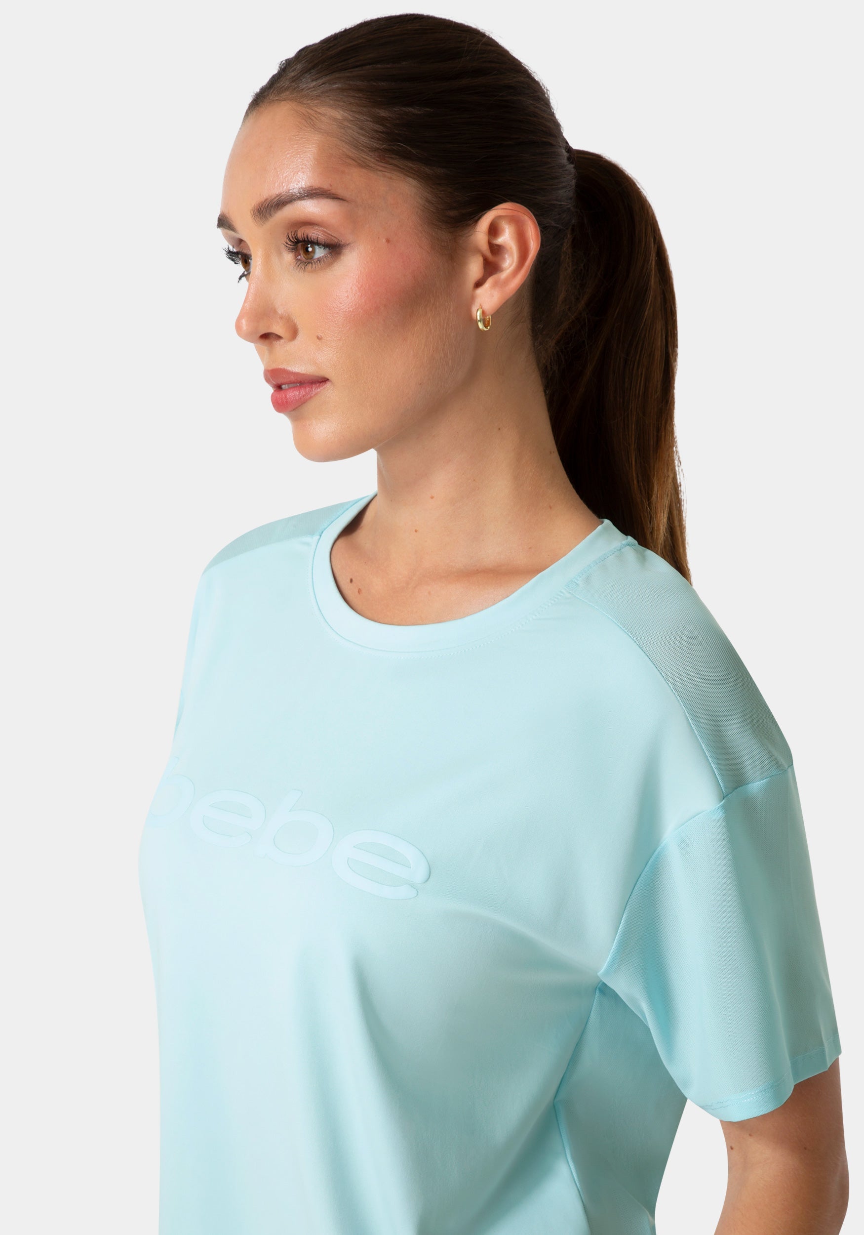 Other View-CURVED HEM TEE W PUFF PAINT LOGO-POWDER BLUE