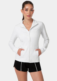 Front View-Performance Yoga Jacket-WHITE