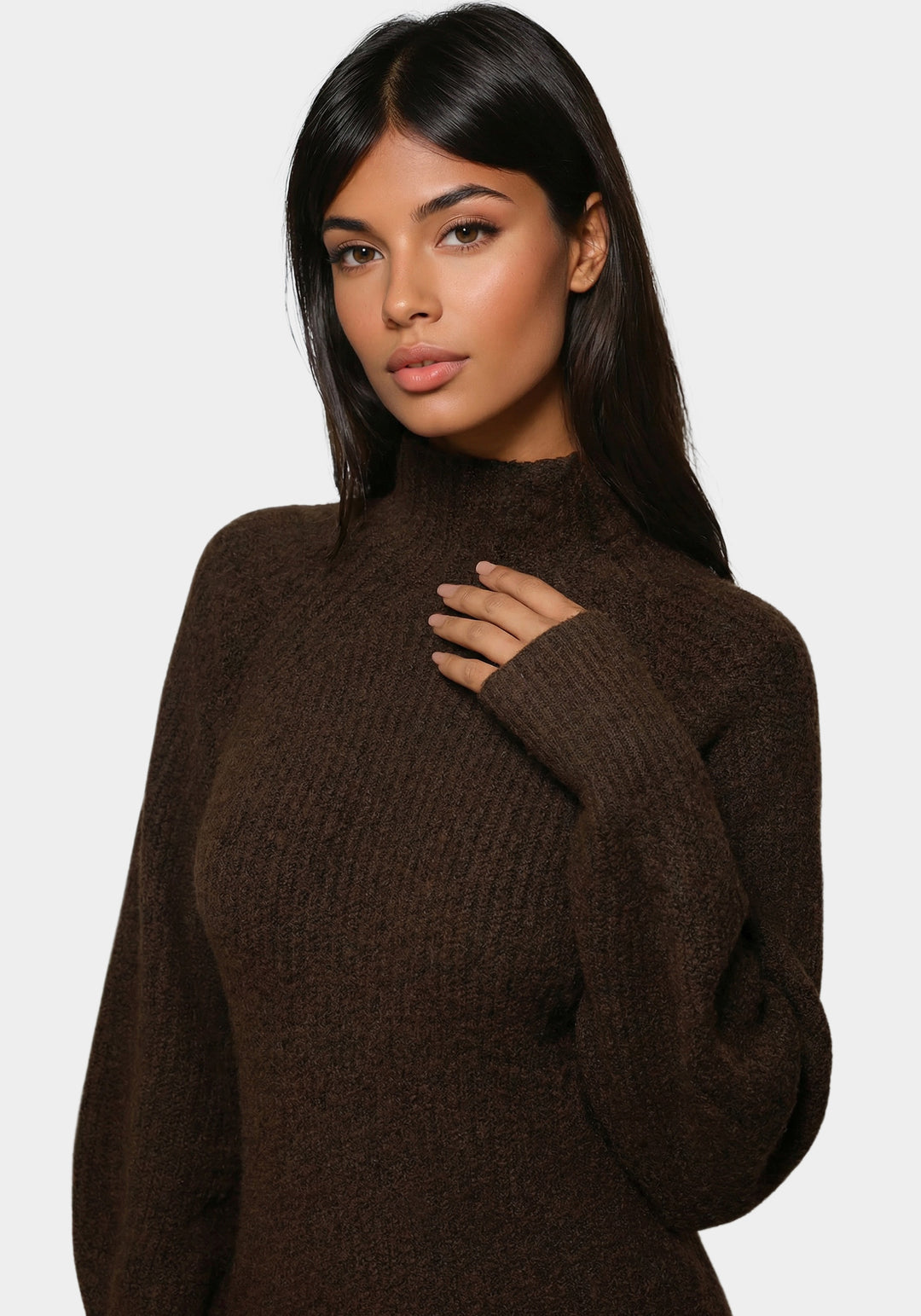 Other View-Oversized Sweater Dress-Chocolate
