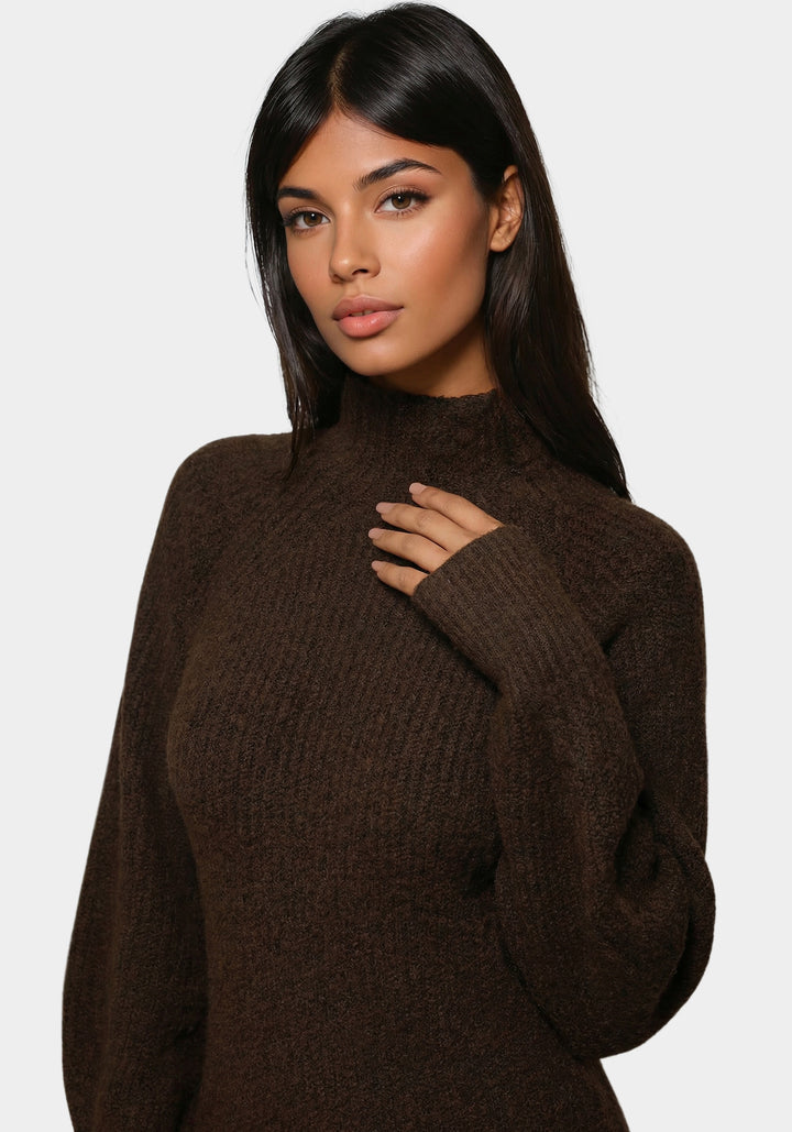 Other View-Oversized Sweater Dress-Chocolate