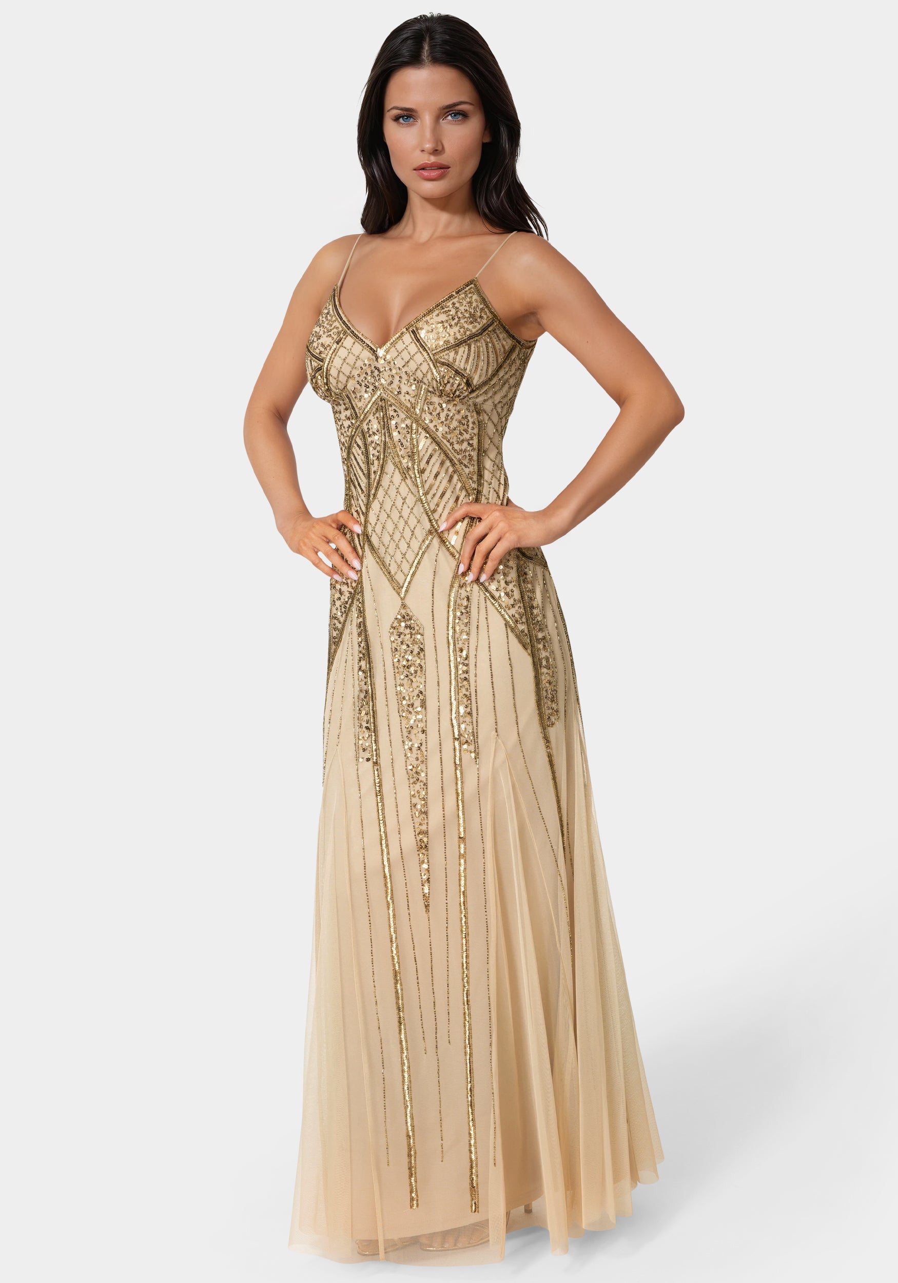 Bebe Women's Beaded Gown