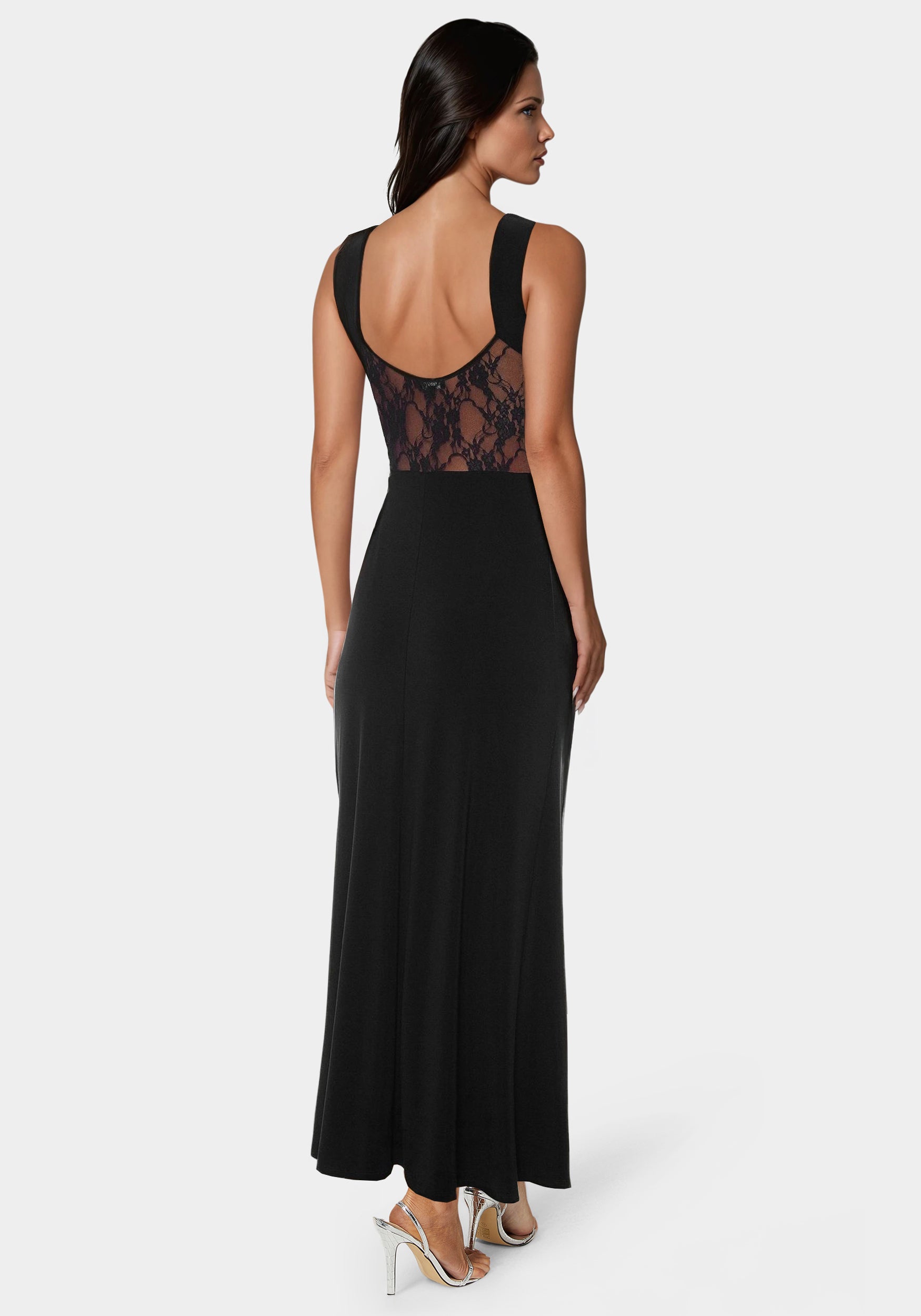 Lace Inset Knit Slip Dress – bebe